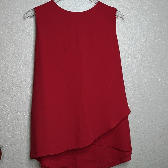 Chicos Polyester Red Layered Tank Top - Picture 2 of 6